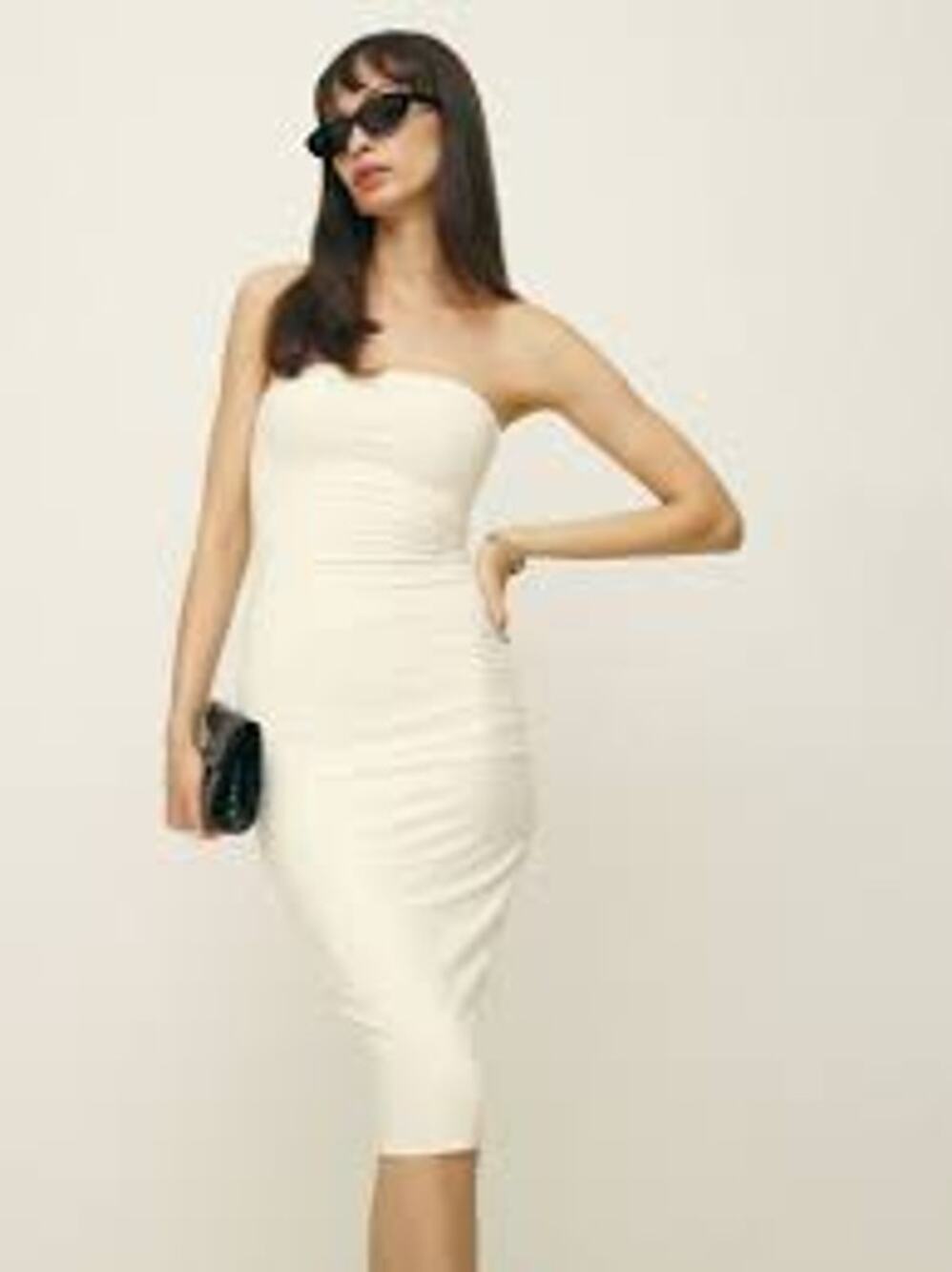 REFORMATION Etta Midi Dress SUSTAINABLE BRAND Fior di Latte COMFY STRETCH Medium